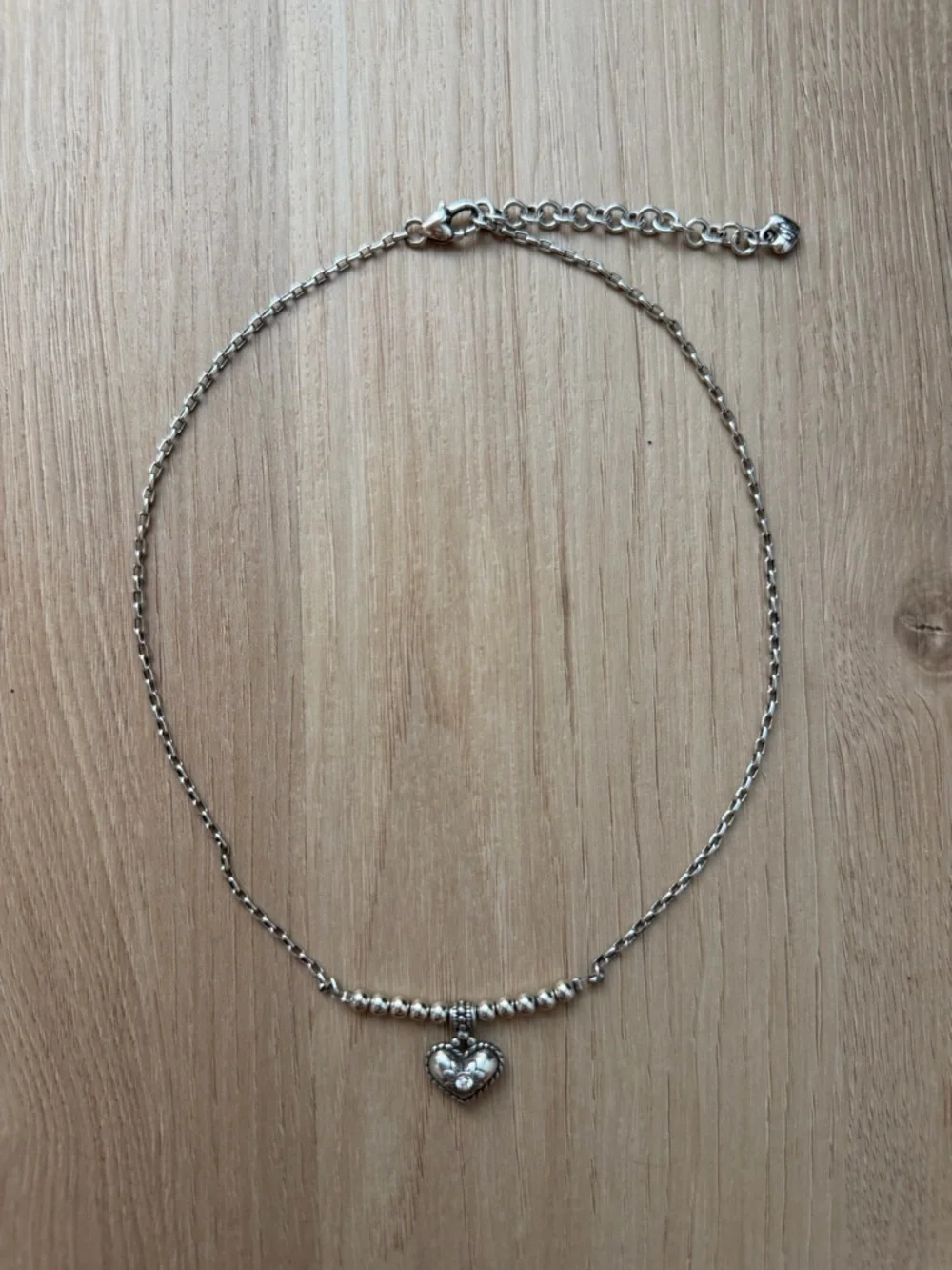 Brighton Silver Heart Pendant Necklace Adjustable 16–18.5”